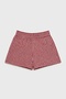 Burgundy Plaid Women's Shorts with 2 Pockets, Comfortable Fit, Elastic Waist - 4