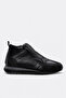 Genuine Leather Fur Navy Blue Leather Navy Blue Floter Men's Sports Boots 856Kma737