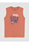 Trendlucky Boys' Printed Undershirt with Oval Collar