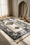 Double-Sided Velvet Prayer Rug with Bag – 2 Different Patterns, Silky Shiny Appearance - 7