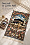 Kaaba Patterned Double-Sided Velvet Prayer Rug with Bag 120X80 cm – Silky Shiny, 2 Different Patterns