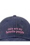 Cats Are My Favorite People Embroidered Cotton Fabric Washable Cap / Cats Are My Favorite People Embroidered Adjustable Style Hat - 3