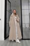 Stone Color Hazel Belted Long Trench Coat - 5