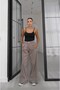 Mink Front Single Pleated Wide Leg Jeans