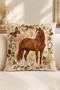 Vintage Horse and Butterfly Patterned Western Boho Digital Printed Decorative Throw Pillow Cover – (Double Sided) - 5