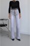 Light Gray Belted High Waist Jeans - 4