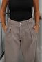 Mink Front Single Pleated Wide Leg Jeans - 5