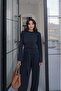 Anthracite Modal Blouse and Pants Set with Shawl - 4