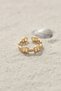 Gold Color Ship Chain Model Zircon Stone Women's Ring