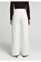 Regular Fit Mid Waist Straight Women's White Sweatpants - 2