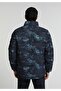 Regular Fit Stand Collar Zippered Lined Men's Navy Blue Coat - 2