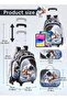 School Bag, Children's School Backpack, Student Backpack with Pencil Case, Lunch Bag, Wheeled Base, Car Pattern - 2