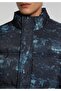 Regular Fit Stand Collar Zippered Lined Men's Navy Blue Coat - 4