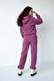 Women's Three-Thread Ribbed Tracksuit Set – Oversized Hooded Sweatshirt and Relaxed-Fit Pants - 3