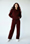 Women's Three-Thread Ribbed Tracksuit Set – Oversized Hooded Sweatshirt and Relaxed-Fit Pants