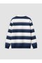 Vizyon New Season Navy Blue Polo Collar Striped Boys' T-Shirt - 5