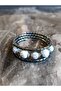 White Turquoise Bracelet - Steel Wire Bracelet - 2