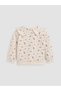 Özmarka New Season Ecru Baby Collar Floral Baby Girl Sweatshirt - 3