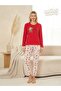 Heart Patterned Teddy Bear Pajama Set, Bottom and Top Pajama Set - 4