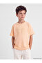 Nevavm Oval Collar Printed Boys' T-Shirt with Difference