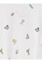 Nevavm Oval Collar Printed Boys' T-Shirt with Difference - 3