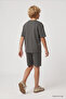 Khaki Oversize Fit Basic Boys' Shorts Set - 11335 - 3
