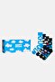 - Light Blue Set of 4 Cloud Patterned Cotton Socks