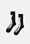 - Black Bone Patterned Cotton Socks