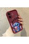 Vivo V60 Lite Compatible Case Camera Protector Stitch Pattern Maroon Lover Couple Silicone Phone Case - 3