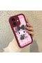 iPhone 17 Compatible Case Camera Protector Cartoon Pattern Maroon Loving Couple Silicone Phone Case - 3