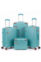 4PC ABS Hardside Luggage Set 14/20/24/28 Inch | Lightweight Carry-On & Checked Suitcase with TSA Lock & 360° Spinner Wheels, Includes Travel Makeup Case, Unisex Luggage Set for All Travelers