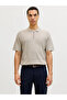 Cream Cotton Knit Zip Polo
