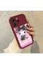 Tecno Spark 40 Compatible Case Camera Protector Cartoon Pattern Maroon Lover Couple Silicone Phone Case - 3