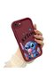 iPhone 7/8/Se 2020 2022 Compatible Case Camera Protector Stitch Pattern Claret Red Loving Couple Silicone Phone Case - 3