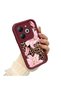 Tecno Spark 20/20C Compatible Case Camera Protector Flower Case Maroon Lover Couple Silicone Phone Case - 3