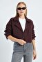Double-Breasted Collar Double-Pocket Crop Trench Coat - 4
