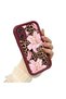 Samsung Galaxy A07 Compatible Case Camera Protective Flower Case Maroon Lover Couple Silicone Phone Case - 2