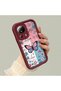 Xiaomi Mi 13 Lite Compatible Case Camera Protector Stitch Pattern Maroon Lover Couple Silicone Phone Case