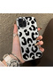iPhone 15 Pro Compatible Black Leopard Print Silicone Phone Case, Shock Protection