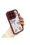 Mi 15 5g Compatible Case Camera Protector Heart Pattern Maroon Lover Couple Silicone Phone Case - 2