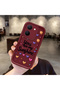 Vivo Y36 Compatible Case Camera Protector Heart Pattern Maroon Lover Couple Silicone Phone Case