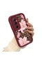 Realme C65 Compatible Case Camera Protector Floral Case Burgundy Lover Couple Silicone Phone Case - 2