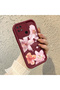 Xiaomi Redmi 10C Compatible Case Camera Protective Flower Case Maroon Lover Couple Silicone Phone Case - 2