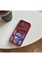 iPhone 17 Pro Max Compatible Case Camera Protector Stitch Pattern Maroon Lover Couple Silicone Phone Case - 5
