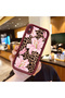 iPhone X Compatible Case Camera Protector Floral Case Burgundy Lover Couple Silicone Phone Case