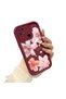 Xiaomi Redmi 10C Compatible Case Camera Protective Flower Case Maroon Lover Couple Silicone Phone Case - 3