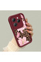 Infinix Hot 40/40 Pro Compatible Case Camera Protective Flower Case Burgundy Lover Couple Silicone Phone Case - 2