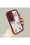 Samsung Galaxy A25 Compatible Case Camera Protector Heart Pattern Burgundy Dear Couple Silicone Phone Case - 2
