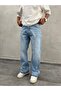 Effected Washed Blue Flared Fit Jean - 2