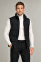 Men's Black Nova Fabric Stand Collar Waterproof Zippered Inflatable Vest - 4